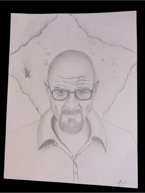 Hand drawn Walter White Heisenberg From Breaking Bad Portrait